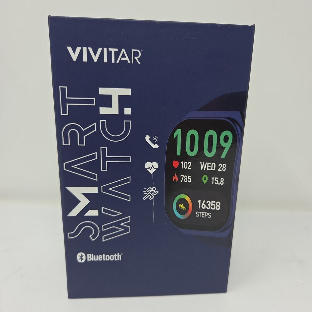 Vivitar Smart Watch SMRTW50 Navy Blue Bluetooth Calling Waterproof Activity Trac